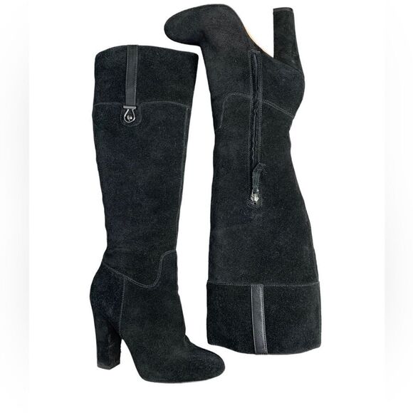 Joan and David Sterla Black Suede Knee High Boots | Size 8 - Picture 8 of 10